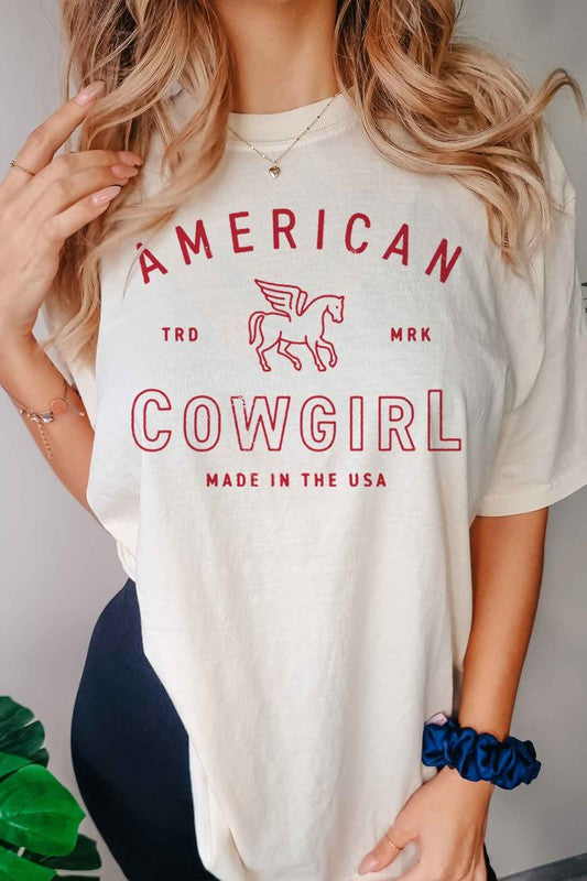 AMERICAN COWGIRL OVERSIZED TEE T-SHIRT