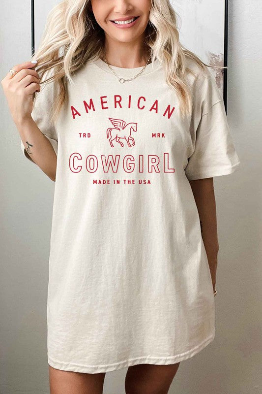AMERICAN COWGIRL OVERSIZED TEE T-SHIRT