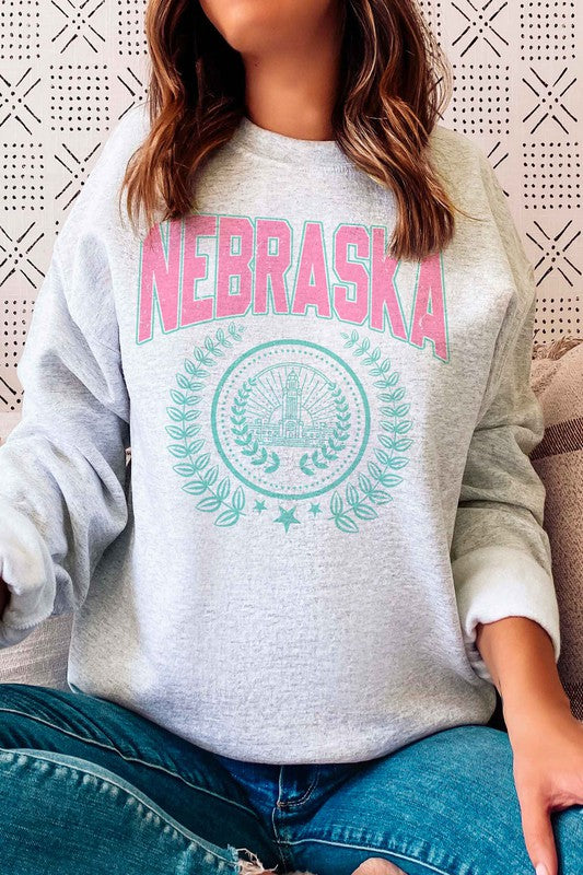 NEBRASKA STATE WREATH Graphic Sweatshirt