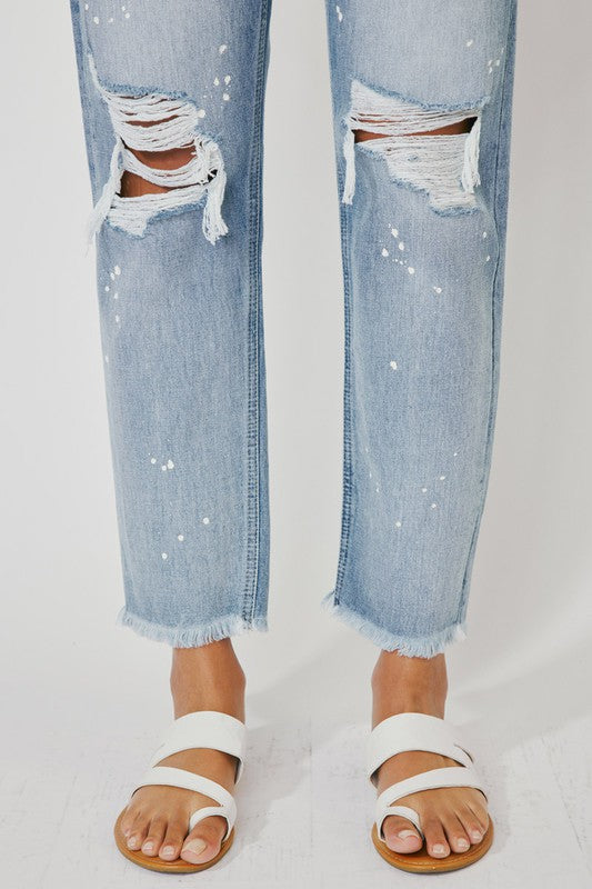 HIGH RISE SLIM STRAIGHT JEANS