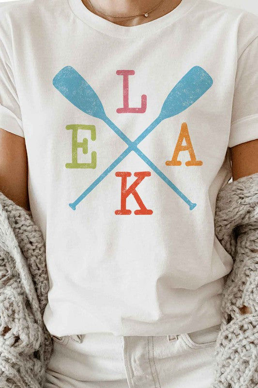 LAKE PADDLE GRAPHIC PLUS SIZE TEE