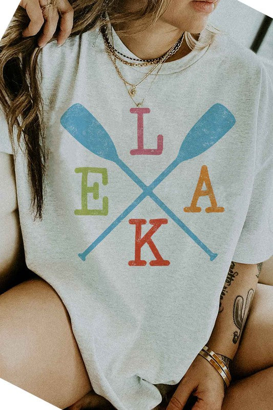 LAKE PADDLE GRAPHIC PLUS SIZE TEE