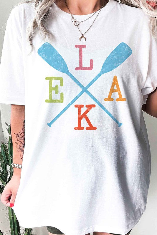 LAKE PADDLE GRAPHIC PLUS SIZE TEE