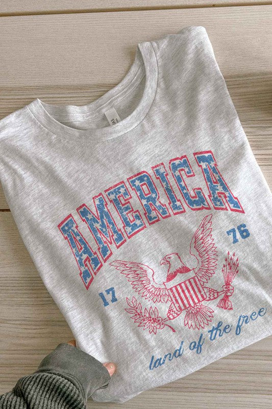 AMERICA LAND OF THE FREE OVERSIZED TEE / T-SHIRT