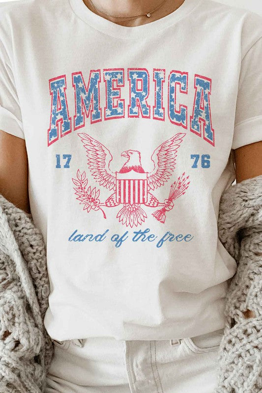 AMERICA LAND OF THE FREE OVERSIZED TEE / T-SHIRT