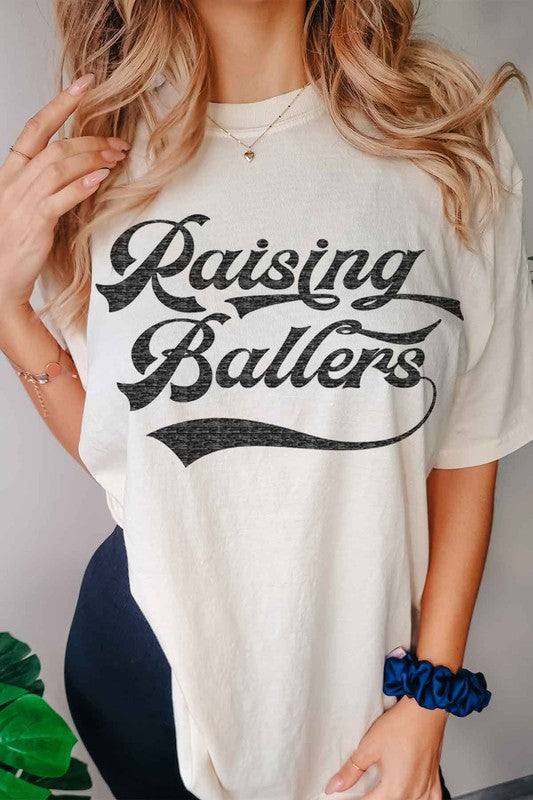 RAISING BALLERS OVERSIZED GRAPHIC TEE