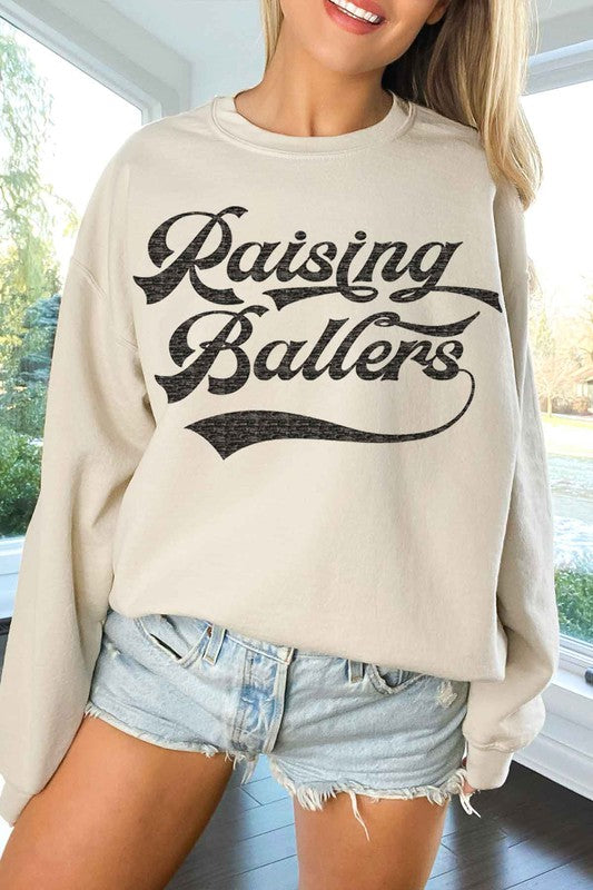 RAISING BALLERS OVERSIZED SWEATSHIRT