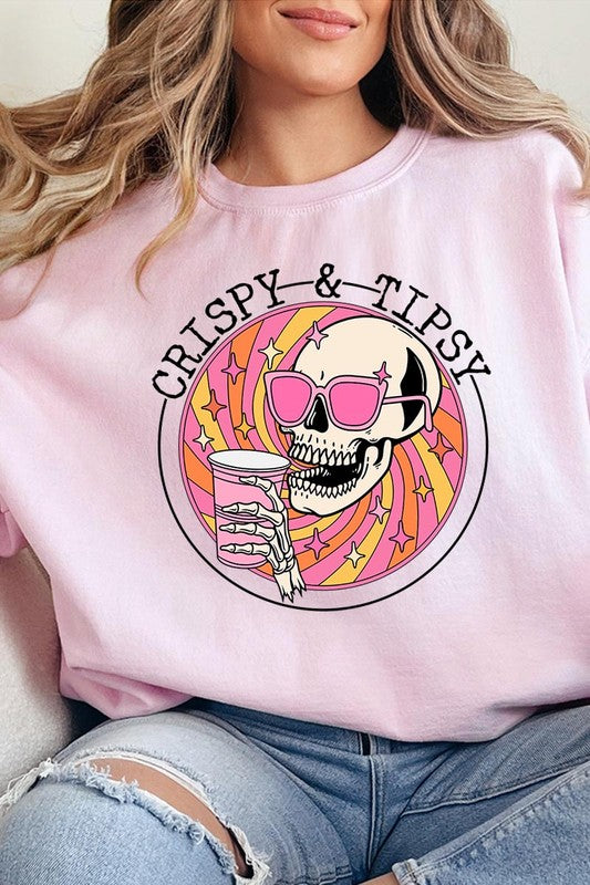 Crispy & Tipsy Graphic Fleece Sweatshirts