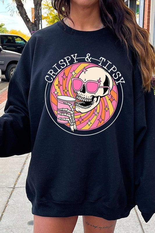 Crispy & Tipsy Graphic Fleece Sweatshirts