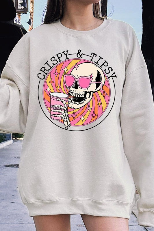 Crispy & Tipsy Graphic Fleece Sweatshirts