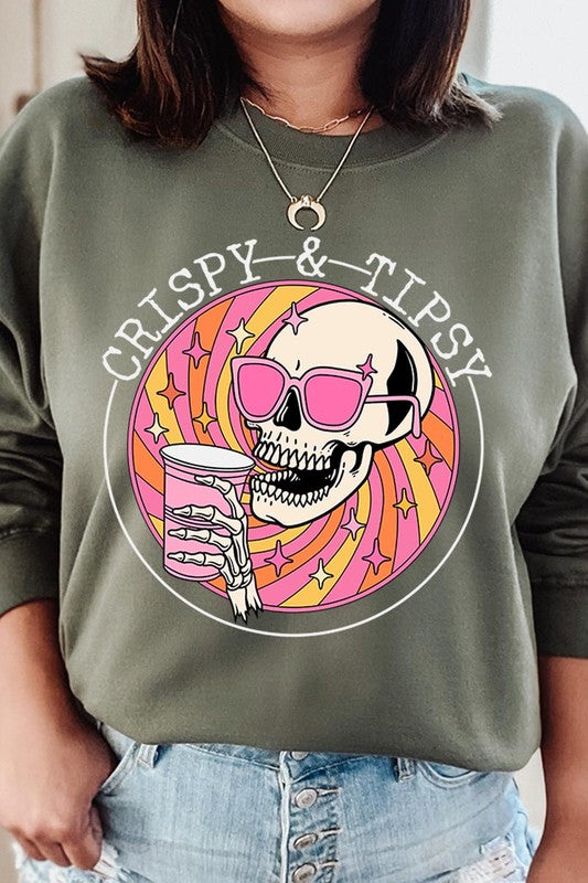 Crispy & Tipsy Graphic Fleece Sweatshirts