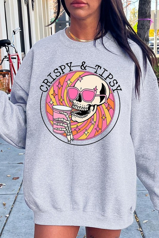 Crispy & Tipsy Graphic Fleece Sweatshirts