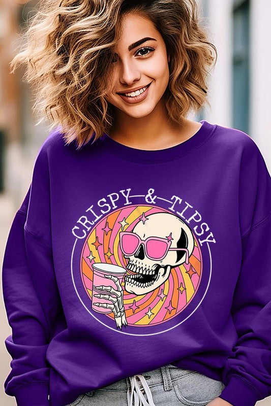 Crispy & Tipsy Graphic Fleece Sweatshirts